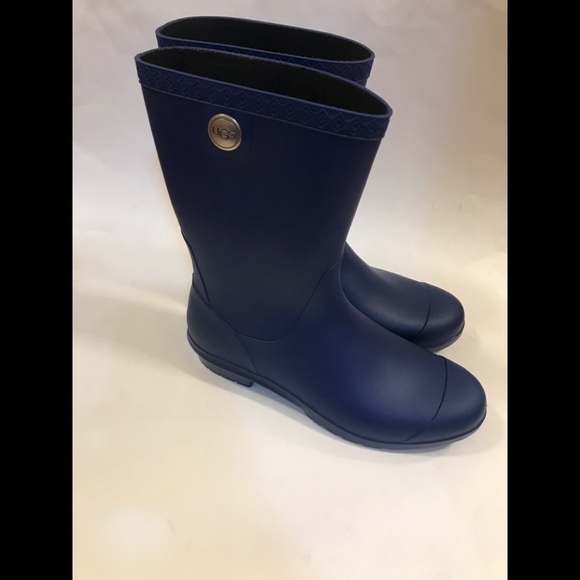 UGG Sienna Matte Rain Boots: Navy 10 - Picture 12 of 15